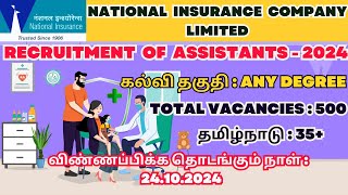 National Insurance Company Limited NICL Recruitment 2024 Out  assistance post  insurance [upl. by Dorothee]