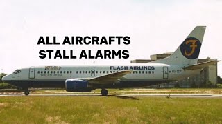 ALL AIRCRAFTS STALL ALARMS [upl. by Marni]