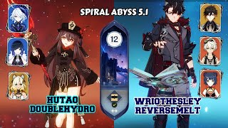 Spiral Abyss 51  C1 Hutao Double Hydro amp C1 Wriothesley ReverseMelt  Genshin Impact [upl. by Gregg343]