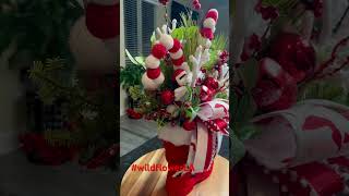 Christmas Santa boot arrangement christmas merrychristmas Santa wildflowerla [upl. by Motteo]