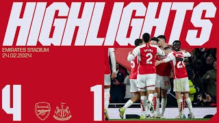 HIGHLIGHTS  Arsenal vs Newcastle United 41  Gabriel Havertz Saka and Kiwior [upl. by Ferrigno559]