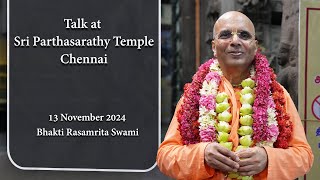 Talk at Sri Parth Sarathi Temple  Bhakti Rasamrita Swami [upl. by Ringler441]