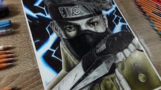 drawing Kakashi Hatake from Naruto Shippuden  рисуем Какаши Хатаке из Наруто Шиппуден [upl. by Aissak]