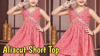 trending Alia cut baby top cutting and stitching 12 year old girl  very easy step by step [upl. by Pogah]