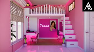 Pink Loft Bed Idea for Small Rooms [upl. by Adnuhsat]