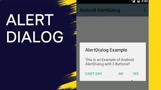 Alert Dialog android  dialogbox android  box Alert android  Alertdialog android studio [upl. by Laynad]