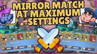 MIRROR match at MAXIMUM settings  Max Genie vs Max Genie  Rush Royale [upl. by Melinde]