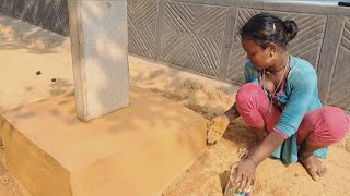 Amazing Technique  Mitti se Ghar Sajana  miniature clay house makingIndianDesiVillagesCooking [upl. by Feerahs]