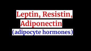 Leptin Adiponectin resistinadipocyte hormones [upl. by Gensler269]