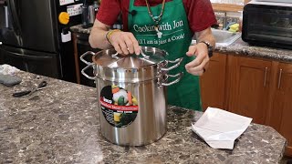 Unboxing the Winware Stainless 16 Quart SteamerPasta Cooker with Cover  First Impressions [upl. by Newkirk693]