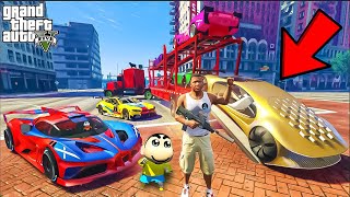 GTA 5  Franklin Delivering GODILLIONAIRE Supercars With Shinchan in GTA 5 in Telugu [upl. by Aralk]