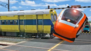 Train vs Train  Stops The Train  BeamNGDrive  Train simulator 2024 [upl. by Sonaj]