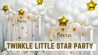 DIY Baptism Party Decoration  Christening  Simple amp Easy Twinkle Little Star Party [upl. by Gaidano435]