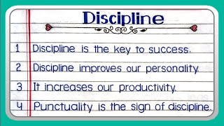 10 lines on discipline  Discipline essay [upl. by Pfister]