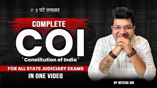 Constitution of India Series in One Shot  All State Judiciary  by Nitesh Sir ALEC Judiciary [upl. by Wittie260]