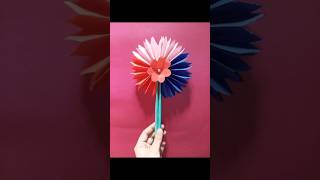 Paper fan Flower diyideas Paper fan flower making craft ytshort reel shorts viral trending [upl. by Brosy770]