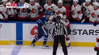 Adam Gaudette drops the gloves with Nikita Grebenkin 2024 NHL [upl. by Oab194]