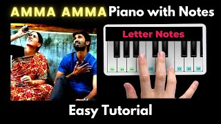 Amma Amma Piano Tutorial with Notes  Anirudh Ravichandar  Perfect Piano  2020 [upl. by Geneva]