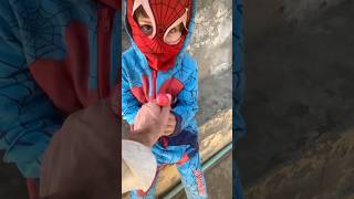 Stealing lollipop from baby spiderman angry superhero kids funny [upl. by Baptista]