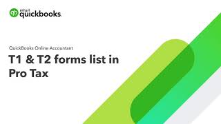 T1 and T2 forms list in Pro Tax [upl. by Rusty]