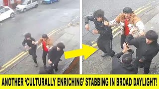 Shocking Broad Daylight Stabbing Caught on CCTV in Sparkhill Birmingham [upl. by Noevart]