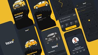 Figma UI design For Beginners  Create Taxi App UI design  Cab Booking App [upl. by Madden434]