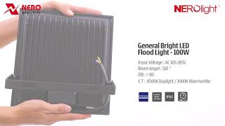 GENERAL BRIGHT LED FLOOD LIGHT  100W  IP65 [upl. by Curran180]