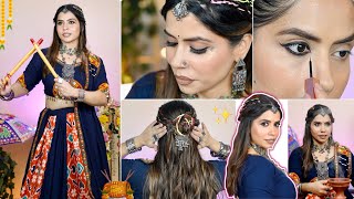 Easy amp Glam Longlasting Makeup Tutorial for NAVRATRI 2024 🥁🔱 Get Sweatproof Makeup in 10 min✨✅ [upl. by Odlanier44]