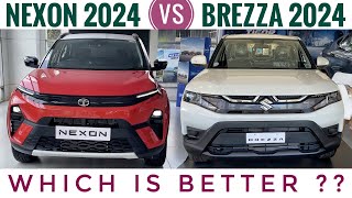 Maruti Brezza vs Nexon 2024  Which is better  Tata Nexon vs Brezza 2024 Model  New Nexon 2024 [upl. by Wootten514]