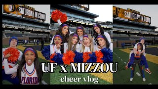 UF x Mizzou College Cheer Travel Vlog  3am call time cheering in 40 degree weather 😀 [upl. by Hplodur576]