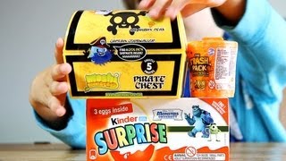 Moshi Monsters Ghost Pirate Chest Kinder Surprise Monsters University Disney Pixar [upl. by Nomma85]