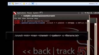 How to generate wordlists in Backtrack 5 R3 using Crunch [upl. by Althee]