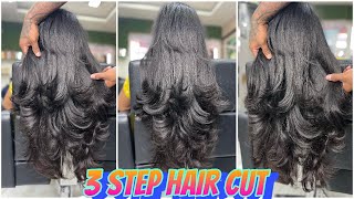 How to do step hair cut in just 3 stepsAdvanced Step hair cuttutorialeasy waystep by step cut [upl. by Hallett]