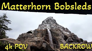 INTENSE Matterhorn Bobsleds POV 4k Back Row  Disneyland [upl. by Ardnossac]