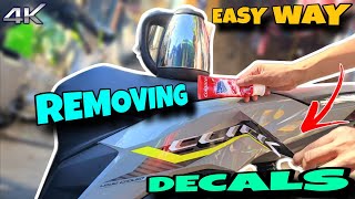 HOW TO REMOVE DECALSSTICKER IN HONDA CLICK V3 USING TOOTHPASTE amp HOT WATER  BASIC TUTORIAL GUIDE 💯 [upl. by Ylrae]