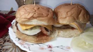 চিকেন চিজ বার্গার। Chicken cheese burger। Burger recipe। how to make burger। [upl. by Yhcir]