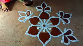 Panguni uthiram flowers padi rangoli kolam32 easy pandaga muggulu simple Rangoli kolamdesigns [upl. by Naicul]