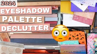 EYESHADOW PALETTE DECLUTTER 2024  My Makeup Collection [upl. by Frayda305]