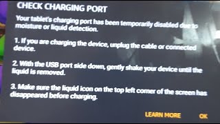 Fix Amazon Fire Tablet or Kindle MOISTURE Error Check Charging Port Liquid Detection Icon Top Left [upl. by Abbe]