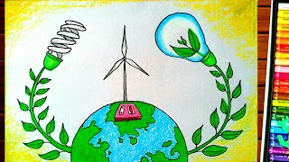 ENERGY CONSERVATION DRAWING BE AWARE USE ENERGY WITH CARE DRAWING [upl. by Dnamra]