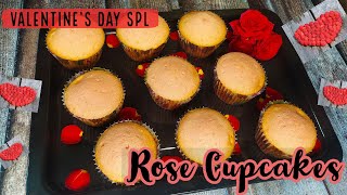 Rose Cupcakes recipe in tamil  Trending Rose milk cake  rose essence cake recipe with Egg  OTG [upl. by Yanad455]