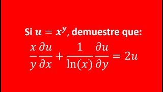 Ecuación diferencial con derivadas parciales si uxy demuestre que [upl. by Avonasac]