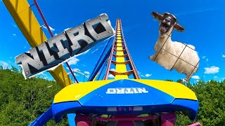 Nitro Six Flags Great Adventure but every airtime moment is a screaming goat [upl. by Alhan]