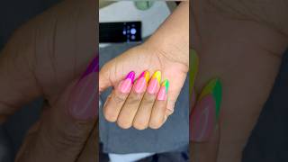 effet neon nailart french youtubeshorts [upl. by Enelhtak]