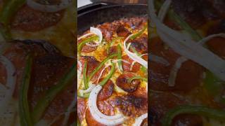 The Best Cast Iron Skillet Pizza 🍕 food foodie shorts [upl. by Ardnajela]