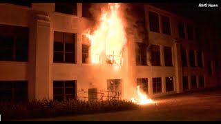 Arsonist sets Los Angeles High School on fire [upl. by Idalina]