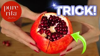 🍎Best Way to Cut Open a Pomegranate  MessFree Hack [upl. by Enrobyalc]