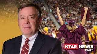 Arizona State University president talks protecting graduation ceremonies record graduating class [upl. by Nylareg560]