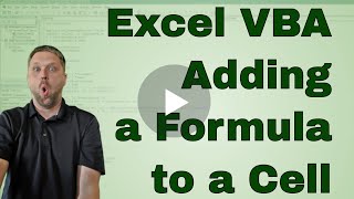 Adding a Fomula into a sheet from VBA  Code Included [upl. by Ganny]