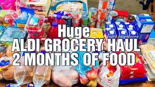 MY LARGEST ALDI GROCERY HAUL YET 2 MONTHS OF FOOD LARGE FAMILY OF BETWEEN 7 PLUS [upl. by Cindee]